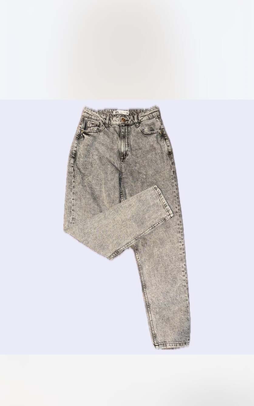 Vintage 80s Zara Grey Acid Wash High Waisted Mom Jeans